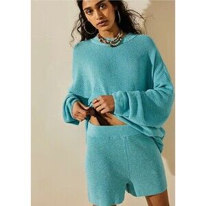 Free People Malibu Surf Sweater Only in Barbados Blue Size Small